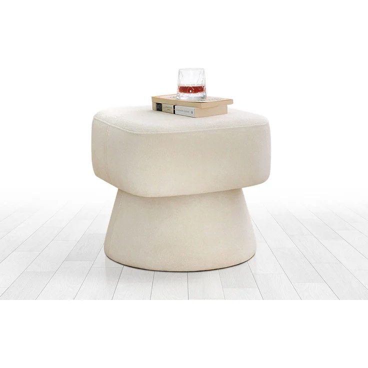 Hanah Home 'Mullin - Cream' Pouffe, Creme, 45 x 42 x 45 cm – Bild 5
