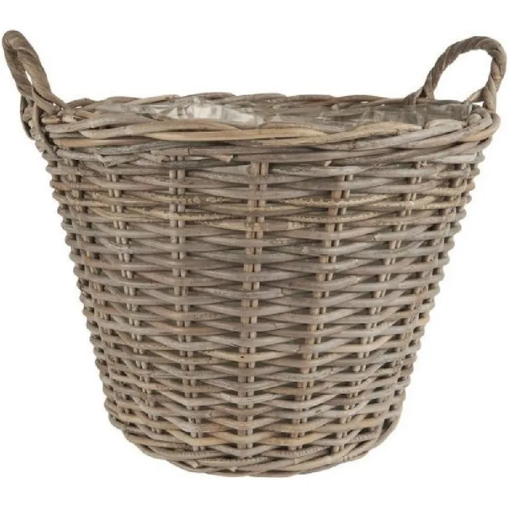Pflanzkorb Pflanzkübel Übertopf Blumentopf Rattan mit Innenfolie Laursen 3785-00