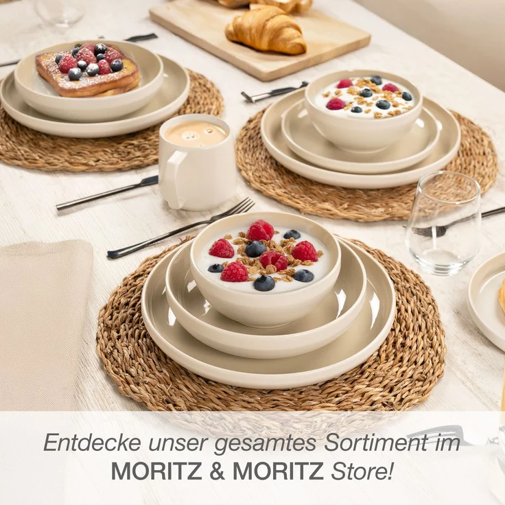 Moritz & Moritz Geschirr-Set CAVO Geschirrset - Sand (36-tlg), 12 Personen, Steinzeug, für 12 Personen aus Steinzeug – Bild 7