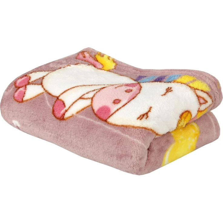 Baby Kuscheldecke 75x100 cm - vers. Motive - Flauschdecke Fleecedecke - weiche Wohn-Decke zum kuscheln Einhorn – Bild 2
