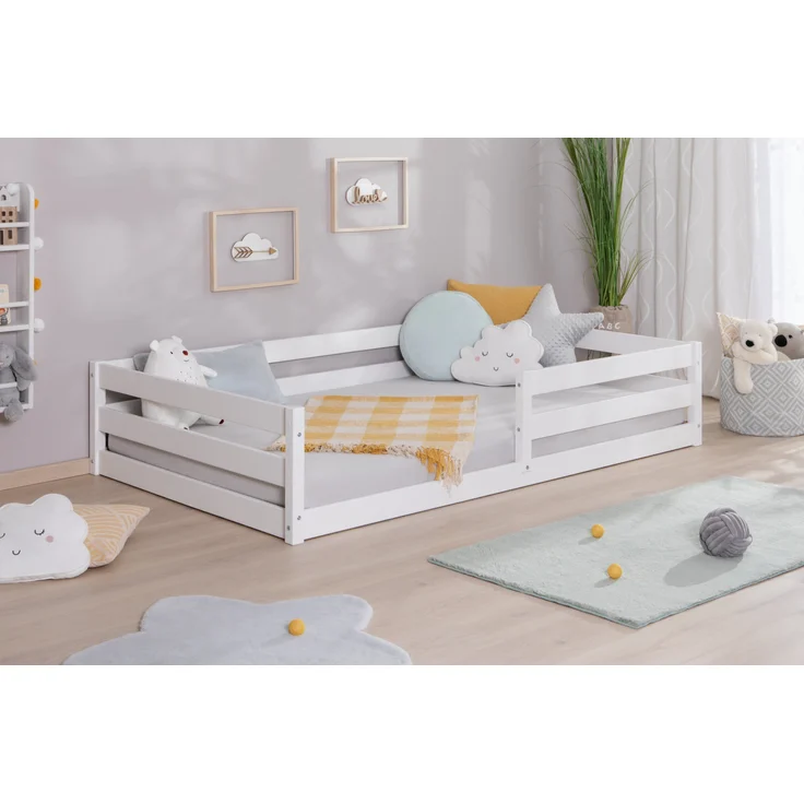 Bodenbett Einzelbett "Lex" 140x200 Kiefer Massiv