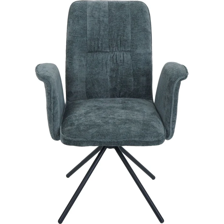 2er-Set Esszimmerstuhl HWC-N99, drehbar Armlehne Auto-Return, Stoff/Textil Chenille (340g/m²) ~ blau-grün – Bild 5
