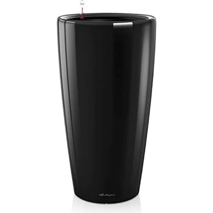 Lechuza Rondo Premium 40, Komplettset mit Bewässerungssystem, Schwarz, 22 l Pflanzvolumen, made in Germany – Bild 1