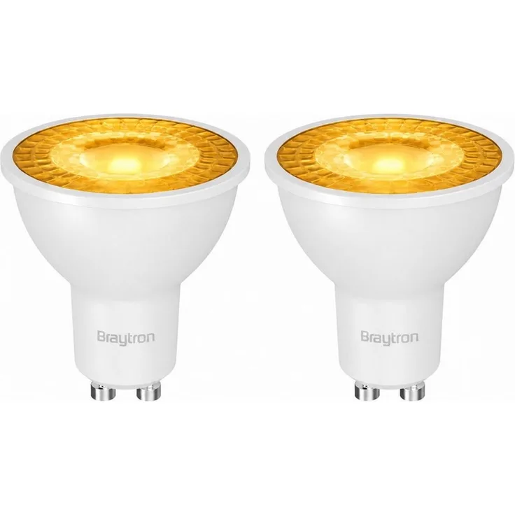 Braytron LED-Leuchtmittel GU10 Rot Blau Grün Spot 7W 38° Deko Party Garten Signal Event Licht, GU10, Amber, Energieeffizient, Flimmerfrei, Langlebig, 2er Set