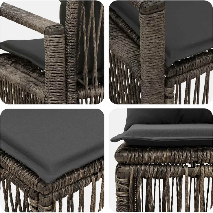 vidaXL Gartensofa-set 9 pcs Grau Poly-Rattan 3435734 – Bild 6