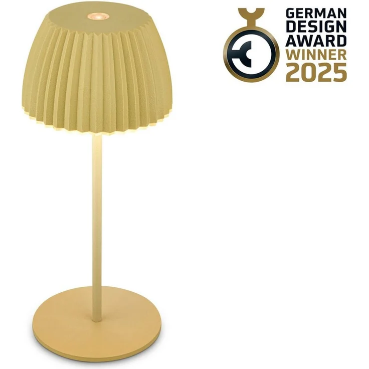 BRILONER - Riffle Mini LED Tischlampe kabellos IP44 mit Lichtkante, 8,5x20 cm, Touchdimmer, Akku tauschbar, Nachttischlampe, Leselampe, Akku Lampe, German Design Award Winner 2025, Pastellgrün – Bild 1