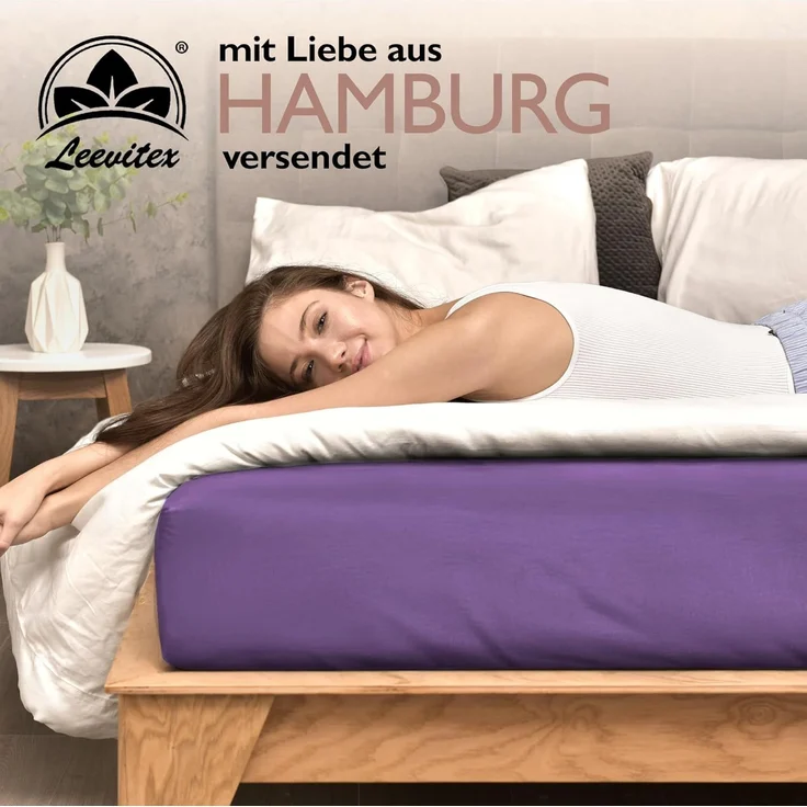 leevitex® Spannbettlaken für kalte Nächte – angenehm weich, passgenau, farbstark & pflegeleicht, Thermo-Fleece, Gummizug: Rundum, (1 Stück), OEKO-TEX zertifiziert, hautfreundlich, 40 cm Steghöhe, elastisch – Bild 7