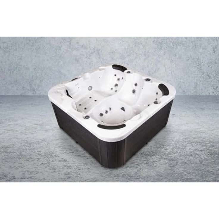DEKO VERTRIEB BAYERN XXL Luxus SPA LED Whirlpool SET 200x200 für 6 Pers., Ozon, Thermoabdeckung, Plug & Play, Silber 2025 – Bild 4