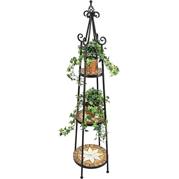 DanDiBo Blumenregal Mosaik Rund 140 cm Blumentreppe 12009 Blumenständer Blumensäule Pflanzenständer Groß – Bild 5