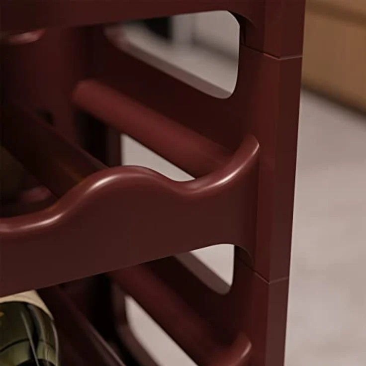 ARTECSIS Weinregal stapelbar Kunststoff für 72 Flaschen, stabiles Flaschenregal in Gastronomie-Qualität, modular erweiterbar, Braun – Bild 8
