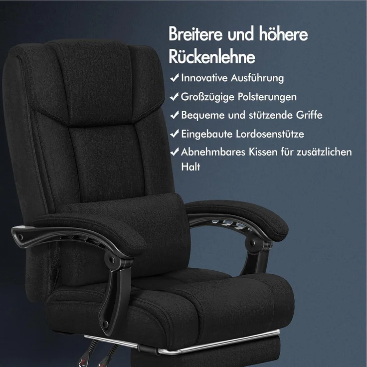 ALFORDSON Bürostuhl Hochwertiger Schreibtischstuhl mit Lendenwirbelstütze – Bild 4