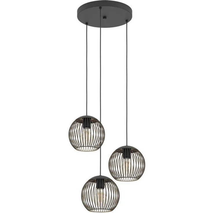 EGLO Hängeleuchte ALMANZORA Pendellampe - Stahl - E27 - 3X60W - IP20, ohne Leuchtmittel, Hängelampe, Deckenlampe, Wohnzimmer, Esszimmer, H130 x Ø46,5 cm – Bild 4