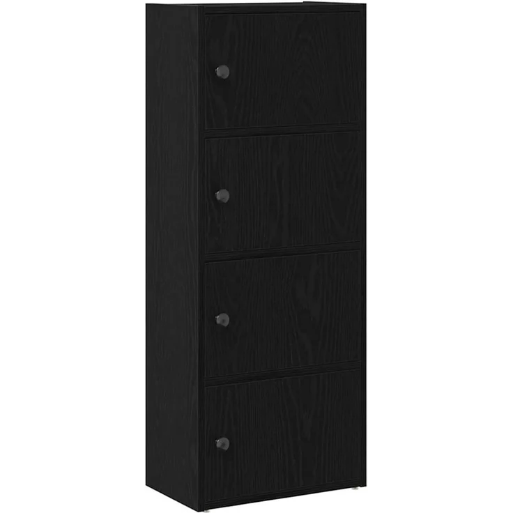 vidaXL Bücherregal Schwarz Eichen-Optik 40x24x102 cm Holzwerkstoff 860374 – Bild 2