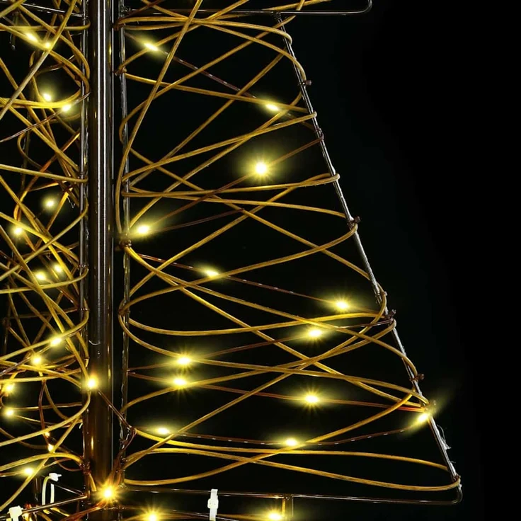 vidaXL Weihnachtsbaum Warmes Weiß 120 cm Rattan 100 LEDs 42019220 – Bild 7
