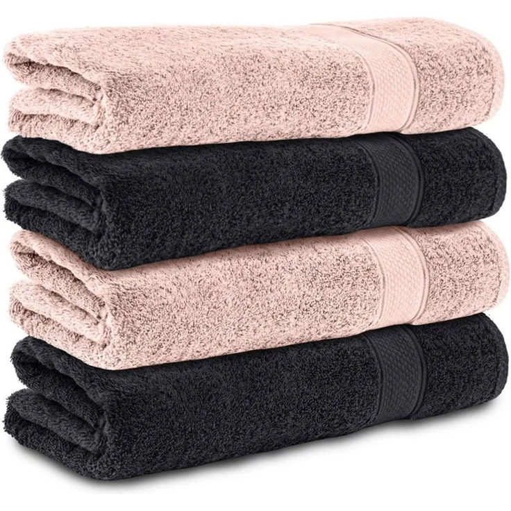 Komfortec Badetücher 100% Baumwolle, 470 g/m², Frottee (4-St), Handtücher 70x140 cm Set, Weich – Bild 1