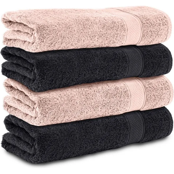 Komfortec Badetücher 100% Baumwolle, 470 g/m², Frottee (4-St), Handtücher 70x140 cm Set, Weich