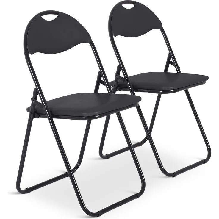 Raburg Gästestuhl 2er Set Paul - in SCHWARZ, stabiles Faltstuhl + Klappstuhl-Set aus Stahl, Soft-Skin Kunstleder, 100 kg belastbar – Bild 7