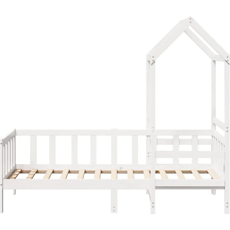 vidaXL Tagesbett und Bank mit Dach Weiß 80x200 cm Kiefernholz 3282219 – Bild 4