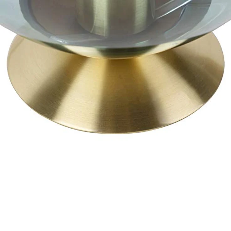 QAZQA Pallon Art Deco Tischlampe Messing mit blauem Glas, Kugel-Design, dimmbar, E27, 23 cm hoch – Bild 3