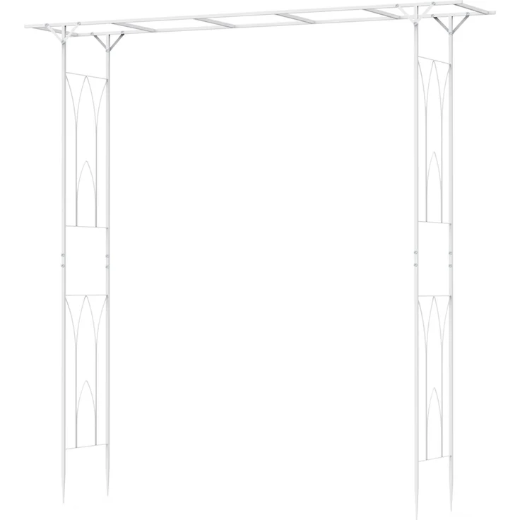 UNHO Gartenbogen aus Metall Weiß 206 x 41 x 208 cm – Bild 2