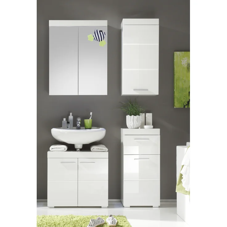 Trendteam 'Amanda' Hochschrank, Holz, Weiß Hochglanz, 190 x 31 x 73 cm – Bild 17