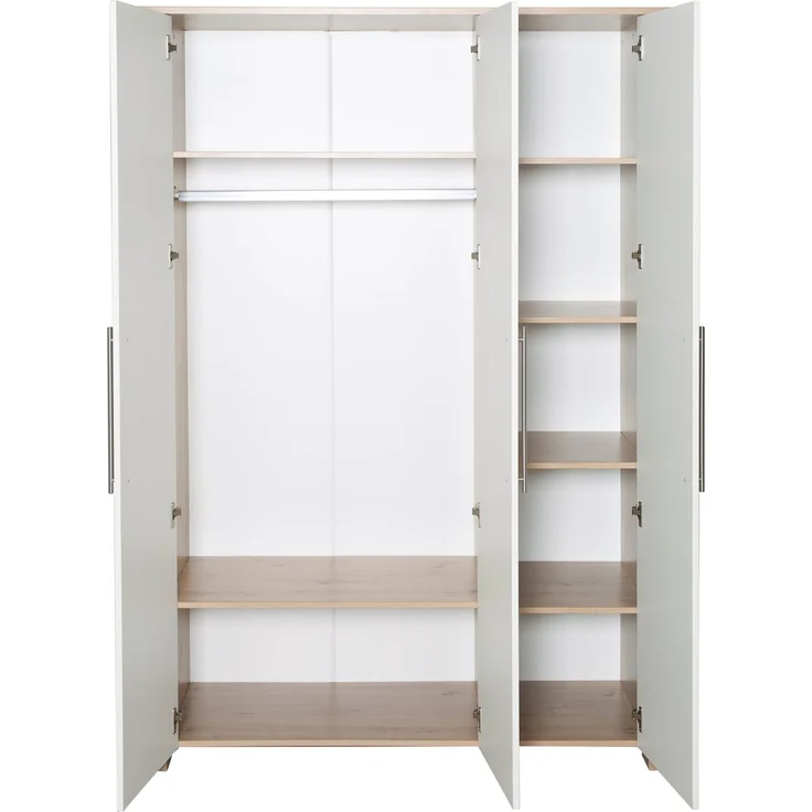 roba Kleiderschrank 'Malo' - 3-türig - HxBxT: 190 x 118 x 52 cm - Softclose-Technik - Weiß / Natur – Bild 3