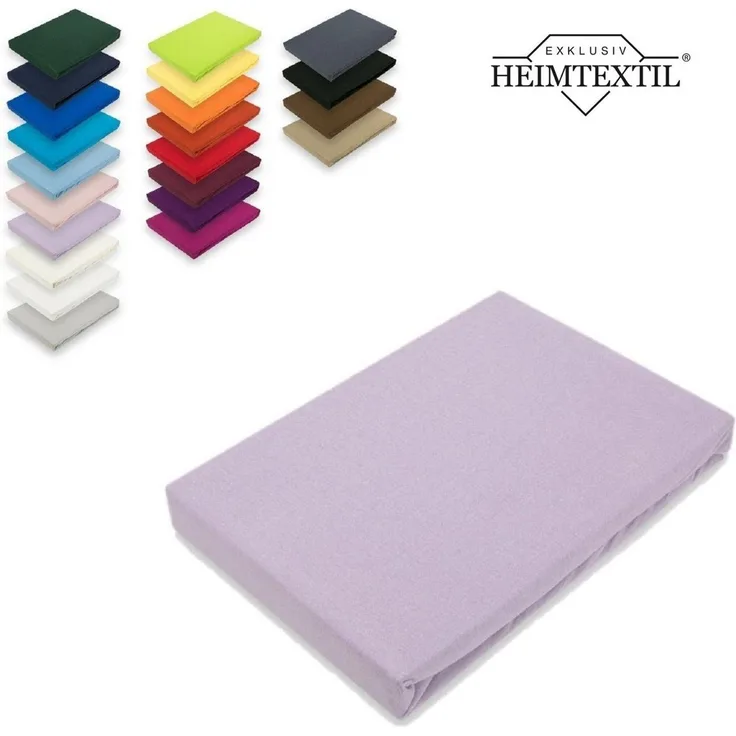 EXKLUSIV HEIMTEXTIL Jersey Spannbettlaken Premium 120 x 200 cm Flieder 100% Baumwolle Öko - Tex Zertifiziert Bed-Sheet Bettlaken Spannbetttuch Topper Leinentuch