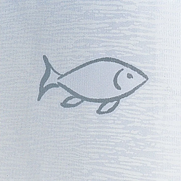 spirella Duschvorhang KOS Breite 180 cm, Premium Textil-Duschvorhang, 100% Polyester, Made in Europe, wasserabweisend, Anti-Schimmel-Effekt, waschbar 30°, Motiv "Fische", Farbe weiß-silber, mit besonderem Metallic-Effekt, Größe 180 x 200 cm