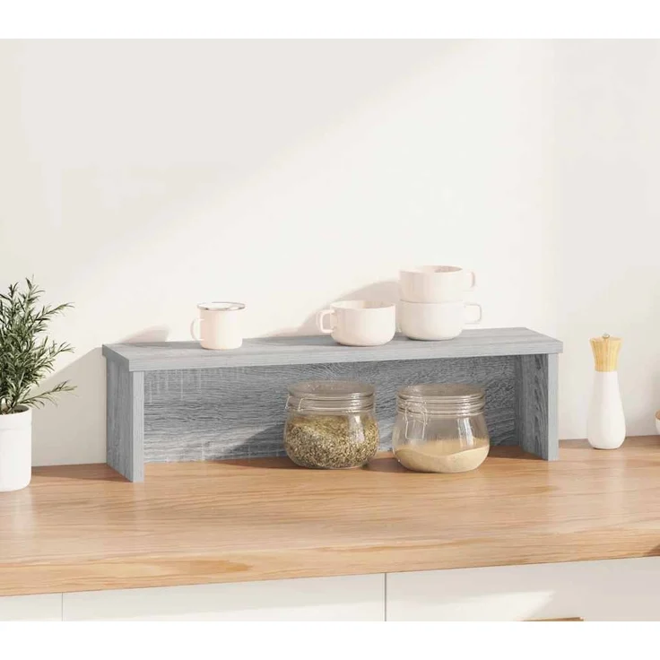 vidaXL Küchenregal Stapelbar Grau Sonoma 60x15x16 cm Holzwerkstoff 860509 – Bild 1