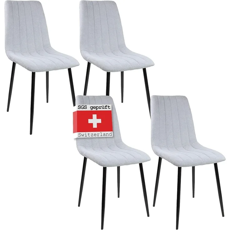 Albatros Esszimmerstühle 4er Set GARDA grau - Komfortabler Polsterstuhl für Modernes und Stilvolles Design am Esstisch - Küchenstuhl oder Stuhl Esszimmer mit hoher Belastbarkeit bis 110kg