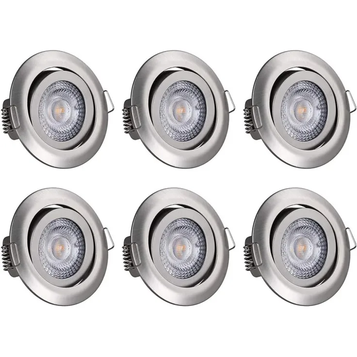 Monzana Einbauleuchte 6er Set schwenkbar und dimmbar Stil Silber