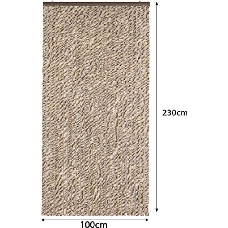 Moritz Flauschvorhang aus Chenille 100 x 230 cm braun grau meliert Türvorhang als Fliegenschutz Insektenschutz für Camping Wohnwagen – Bild 3
