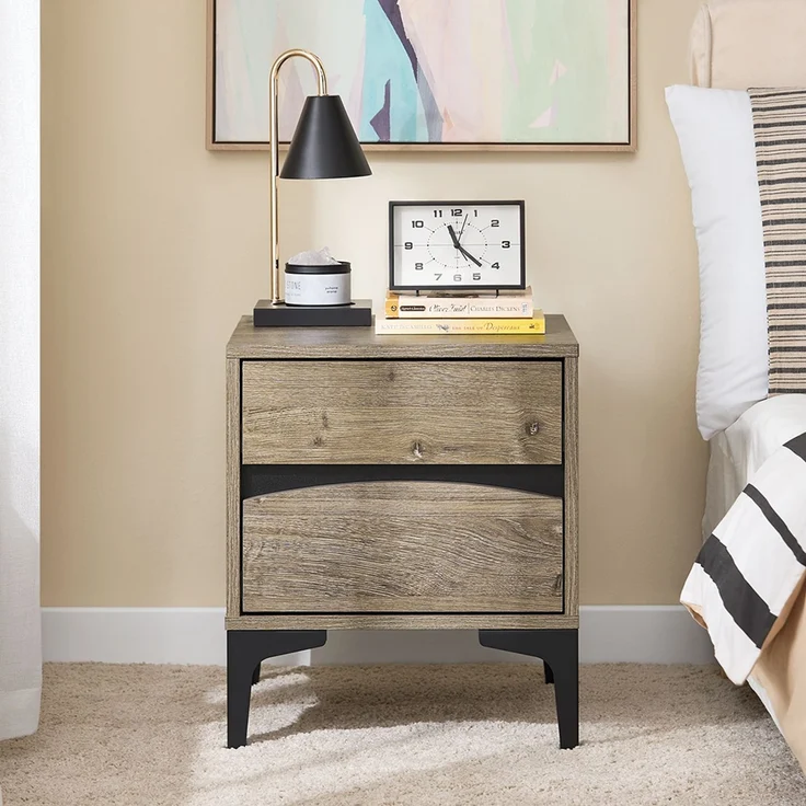 SoBuy FBT165-N Nachttisch, Spanplatte, Melamin, Hellbraun, 40 x 47 x 40 cm – Bild 4