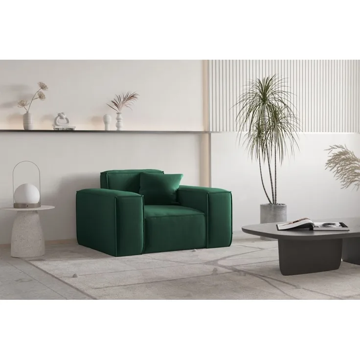 Sessel Designersessel CELES PREMIUM in Stoff Opera Velvet Grün