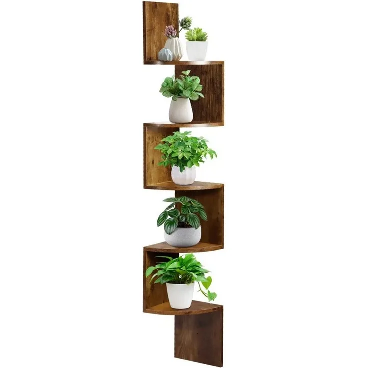 BlingBin Eckregal Wandregal Eckregale zur Wandmontage Bücherregal hängend 5 Ebenen, 1 Packung 1-tlg, Wandablage,Wandeckregal,Hängeregal Schweberegal,Regal,Platzsparend