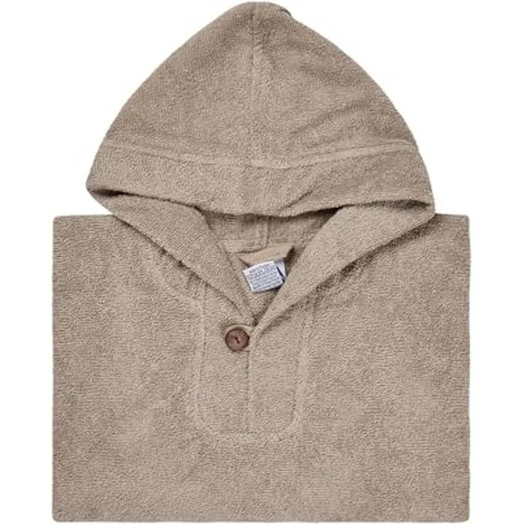 Sterntaler Poncho Bauernhof - Kinder Badeponcho aus saugfähiger Baumwolle - Badetuch zum einfachen drüberziehen - Baby Badeponcho mit Holzknopf und niedlicher Stickerei, sandfarben – Bild 6