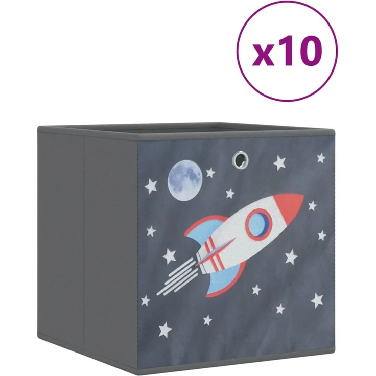 vidaXL Faltboxen 10 Stk. Grau 32x32x32 cm Vlies 4018988 – Bild 1
