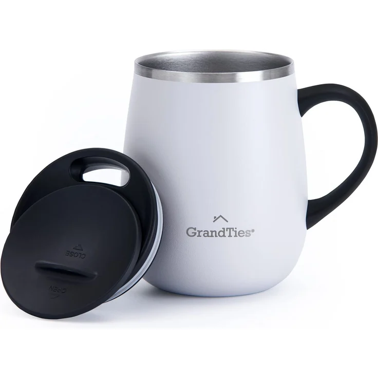 Grandties Isolierter Kaffeebecher mit Schiebedeckel, 460 ml, Pearl