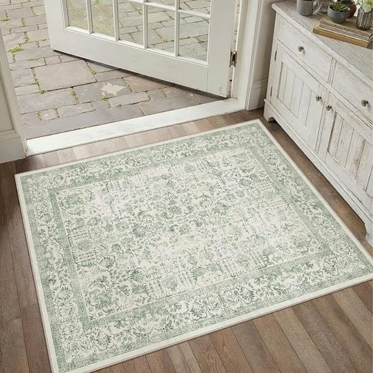 PURECOZY Teppich kurzflor, Wohnzimmerteppich, rutschfester Teppich, Vintage-Stil, rechteckig, Höhe: 6.1 mm, geeignet für verschiedene Innenräume – Bild 2
