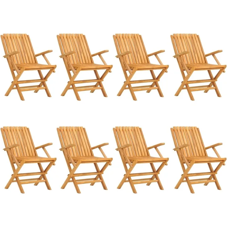 vidaXL Gartenstühle 8 Stk. Klappbar 61x67x90 cm Massivholz Teak 3155057