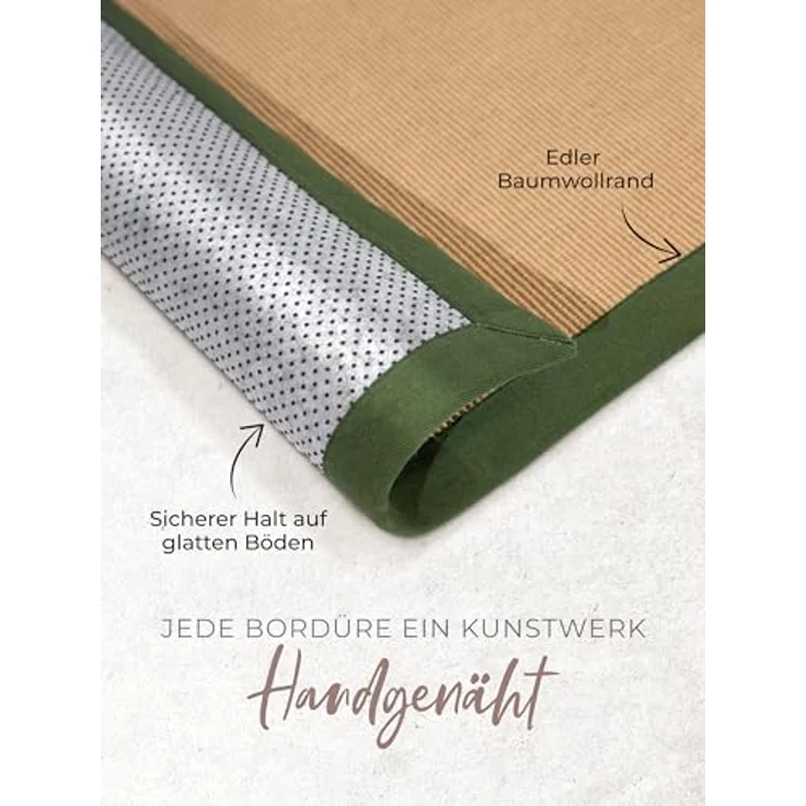 carpetfine Läufer Sisal, rechteckig, Höhe: 5 mm, mit farbiger Bordüre, Anti Rutsch Rückseite – Bild 4