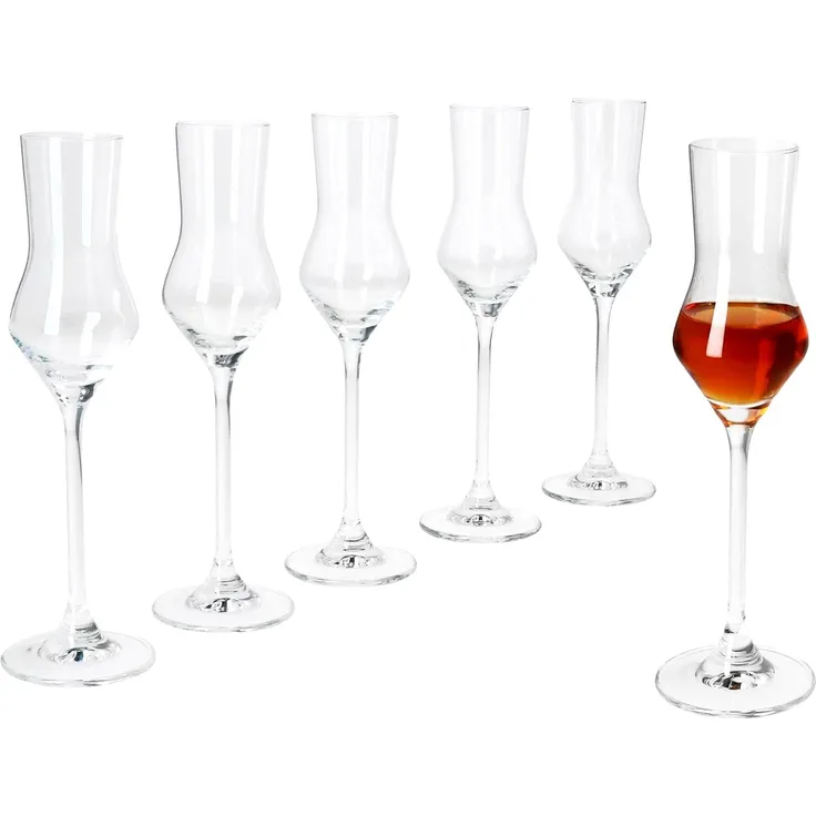 6x Specials Spirits Grappa-Gläser 30ml mit Fuß Likörglas Schnapsgläser mit Stiel