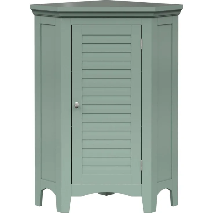 Elegant Home Fashions Glancy Eckschrank freistehend Salbeigrün Lamellentür