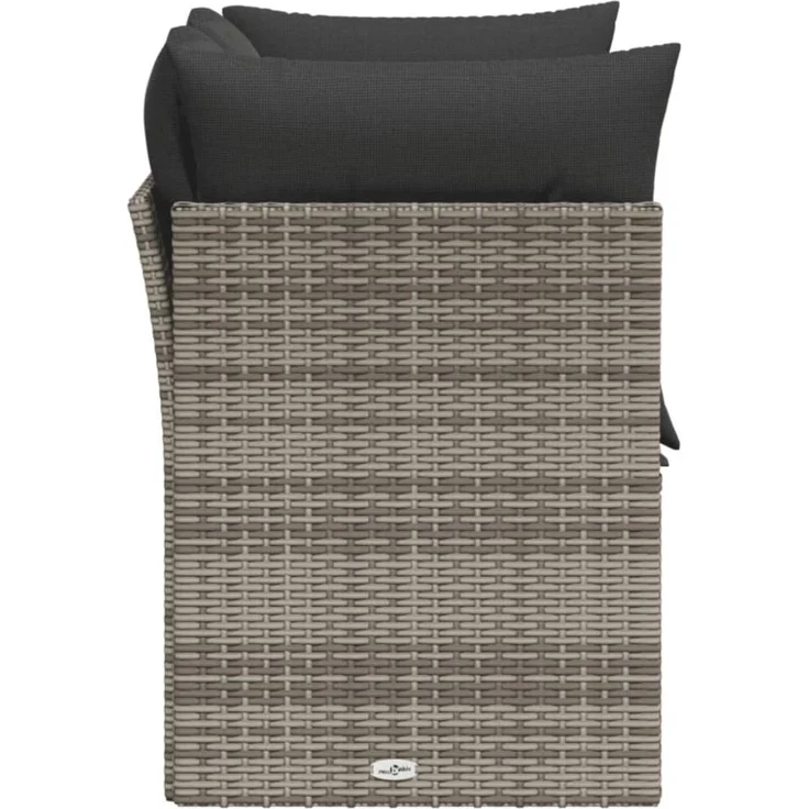 vidaXL Gartensofa 2-Sitzer mit Kissen Grau Poly Rattan 366137 – Bild 11