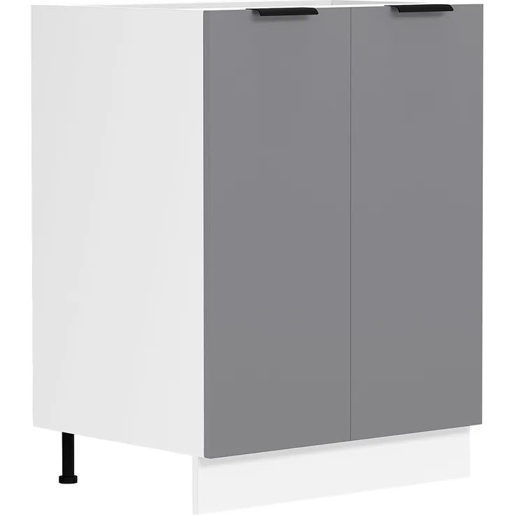 VCM Küchenmöbel Unterschrank Fasola 919300 Weiß / Anthrazit H. 82 x B. 60 x T. 46 cm