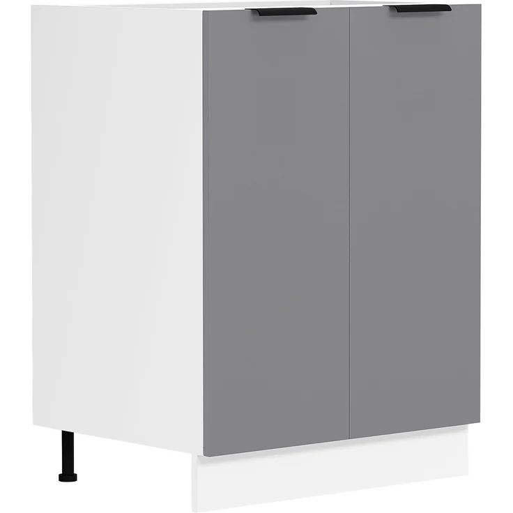 VCM Küchenmöbel Unterschrank Fasola 919300 Weiß / Anthrazit H. 82 x B. 60 x T. 46 cm