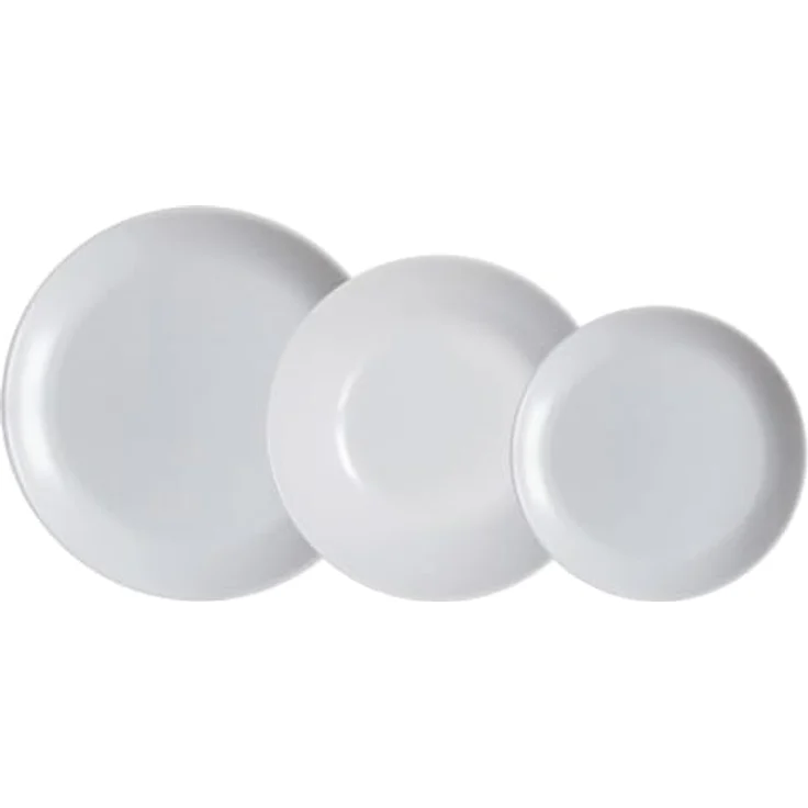 Geschirr-Set Luminarc Diwali Granit Grau Gehärtetes Glas 18 Stücke – Bild 2