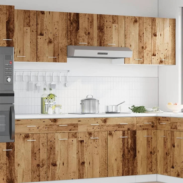 vidaXL Hängeschränke 2 Stk. Lyon Altholz-Optik 50x31x60 cm Holzwerkstoff 856113 – Bild 3