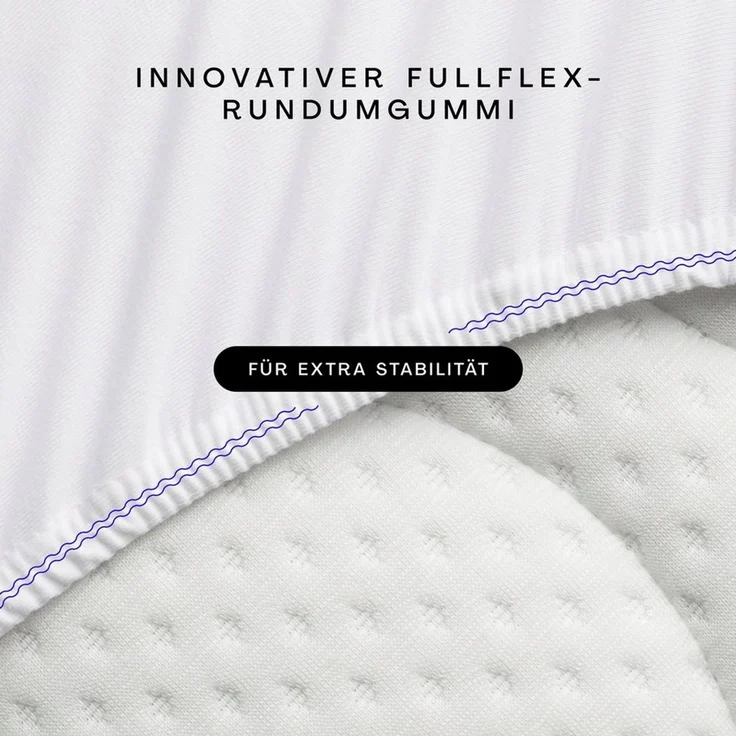 Schlafgut 'PURE TOPPER' Spannbettlaken, für Topper bis 10 cm Höhe, Full-white, L 140x200 cm - 160x220 cm, 100% Bio-Baumwolle – Bild 4