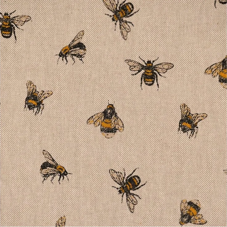 SCHÖNER LEBEN. Tischläufer Tischläufer Bee Buzzing Bienen Hummeln natur gelb, handmade – Bild 3